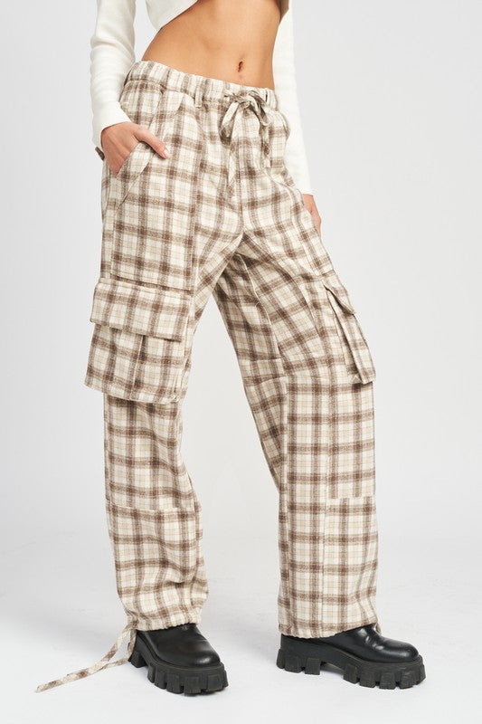 Squared Cargo Pants W/Drawstring
