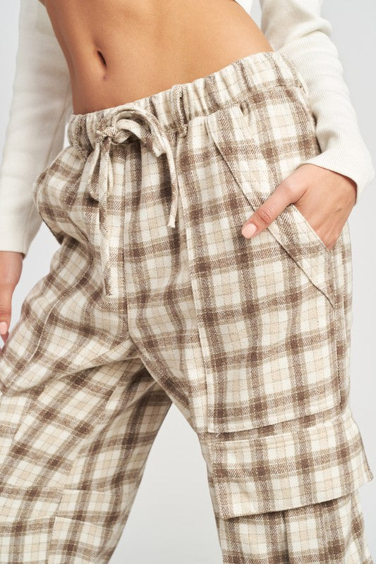 Squared Cargo Pants W/Drawstring