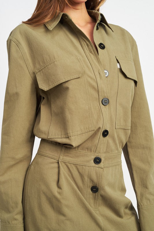 Bottom Down Cargo Jumpsuit