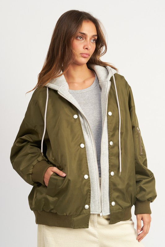 Bomber Jacket w/ Hoodie