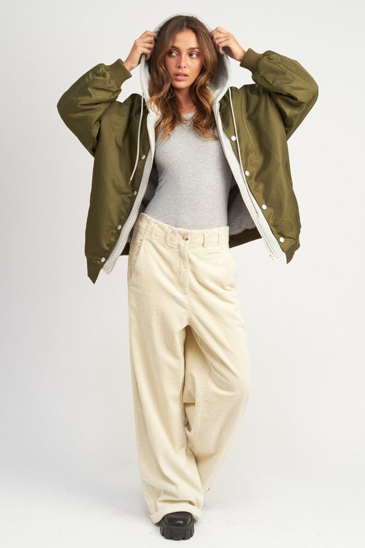Bomber Jacket w/ Hoodie