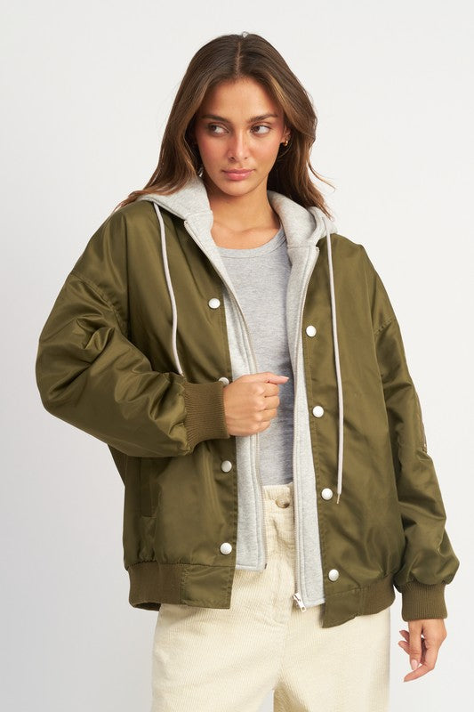 Bomber Jacket w/ Hoodie
