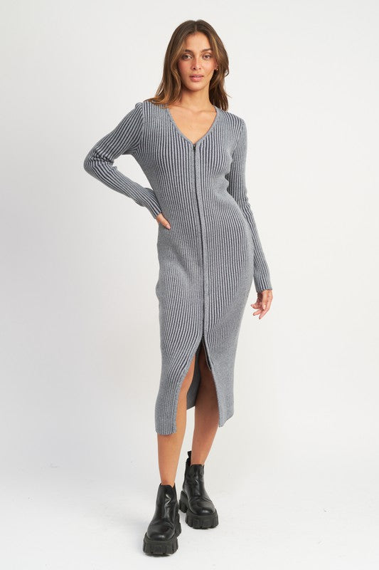 Two Way Zipper Midi