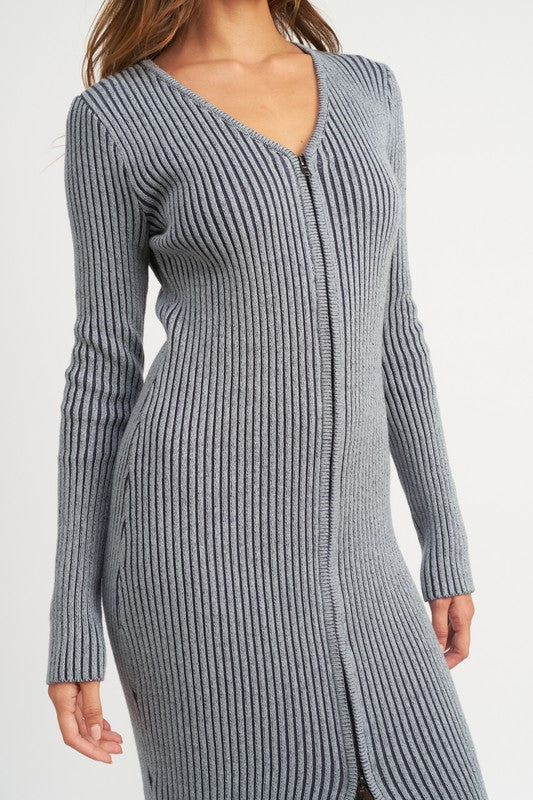 Two Way Zipper Midi
