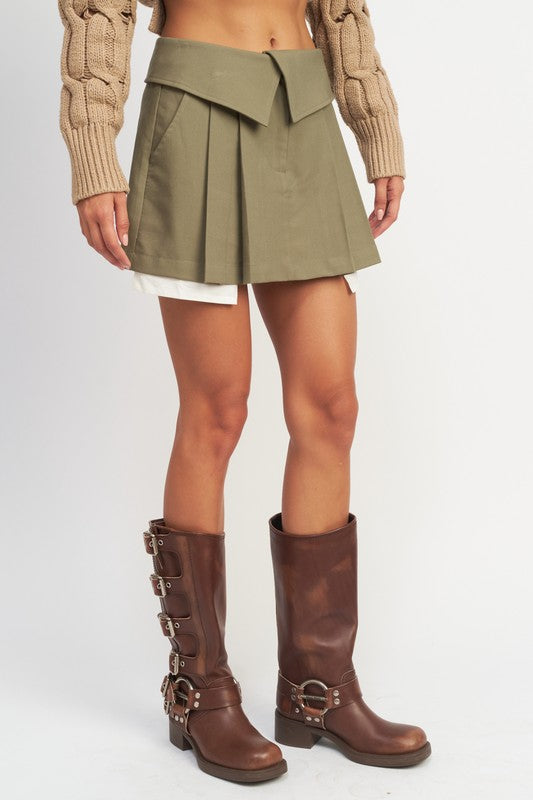 Fold Over Pleated Mini