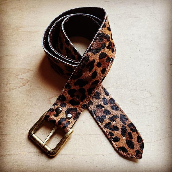 Leopard Print Belt w/ Antique Belt Buckle