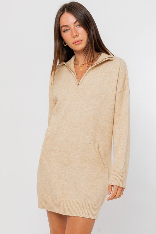 Half Zip Sweater Dress