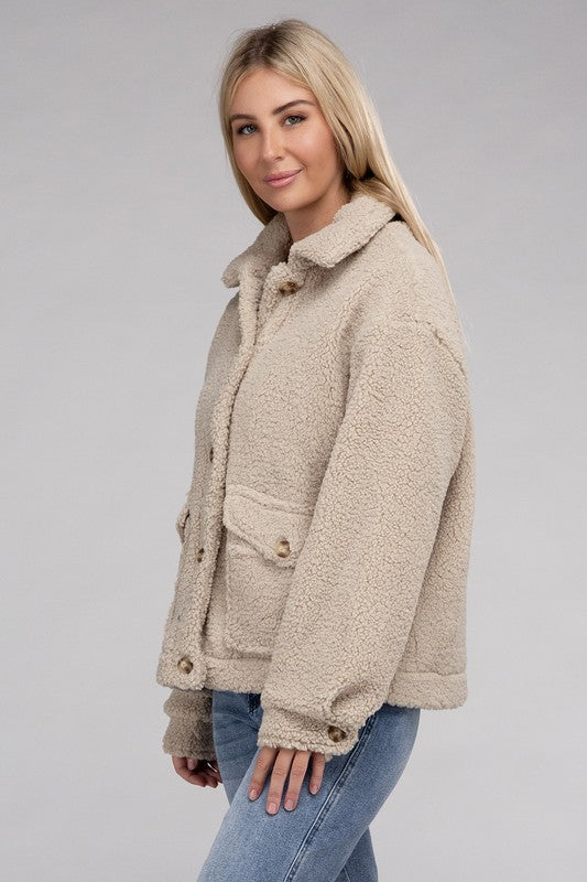 Cozy Sherpa Button-Front