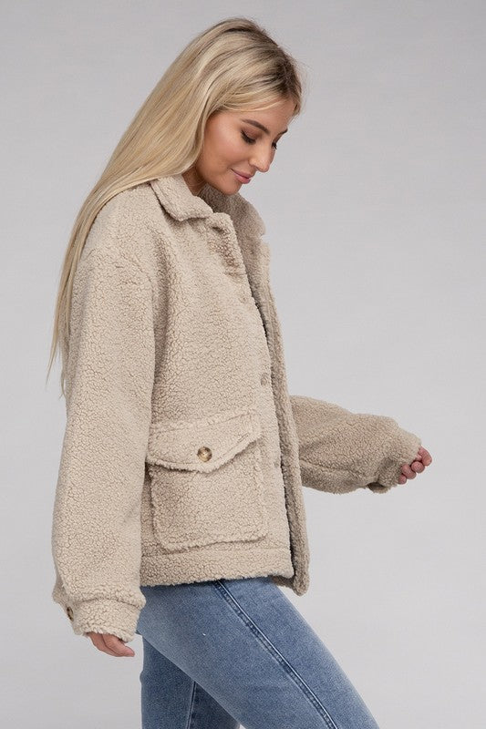 Cozy Sherpa Button-Front