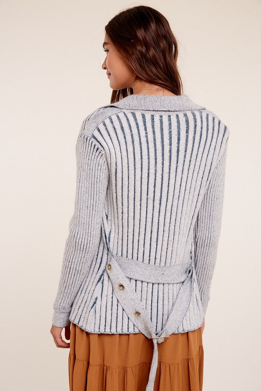 Ribbed Belt Sweater