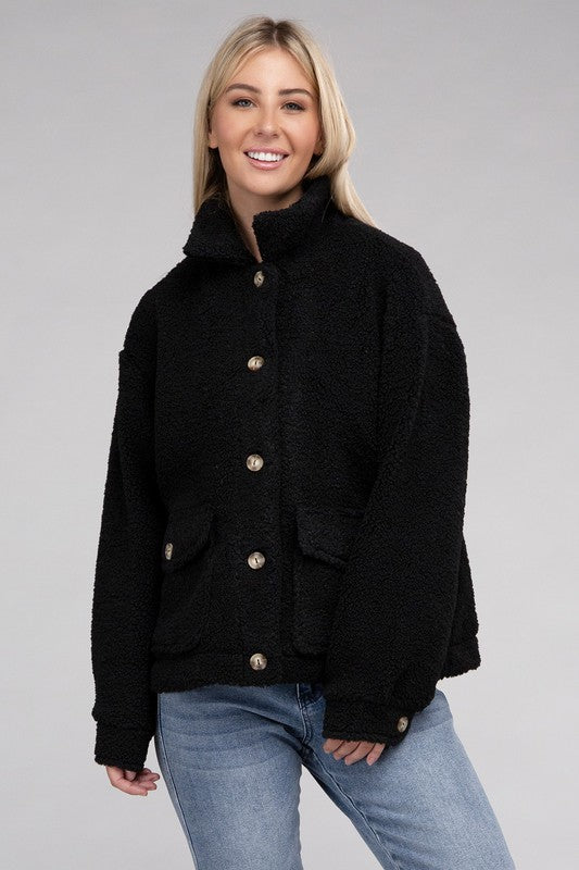 Cozy Sherpa Button-Front