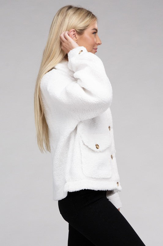 Cozy Sherpa Button-Front