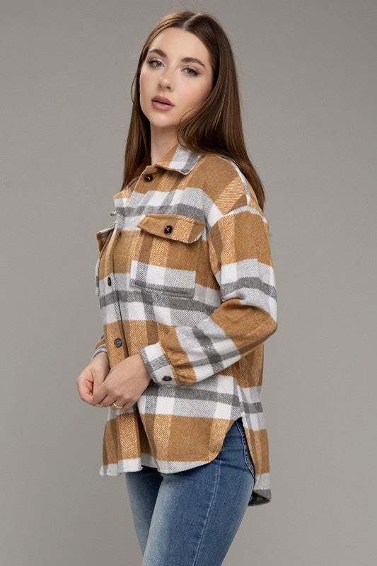 Plaid Long Sleeve Shacket