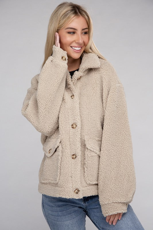 Cozy Sherpa Button-Front