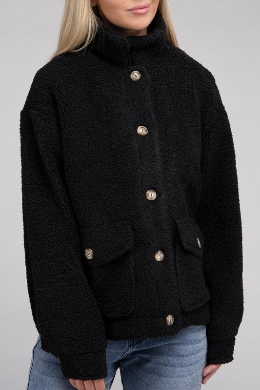 Cozy Sherpa Button-Front