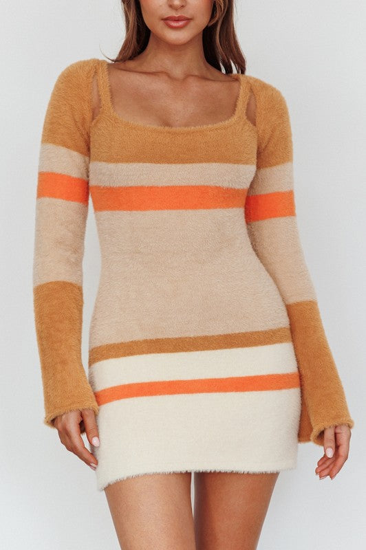 Fuzzy Knit Mini Dress