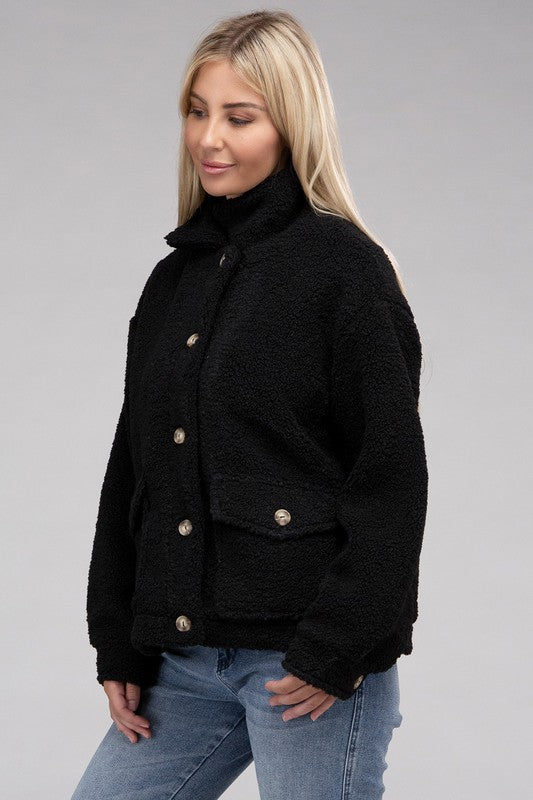 Cozy Sherpa Button-Front