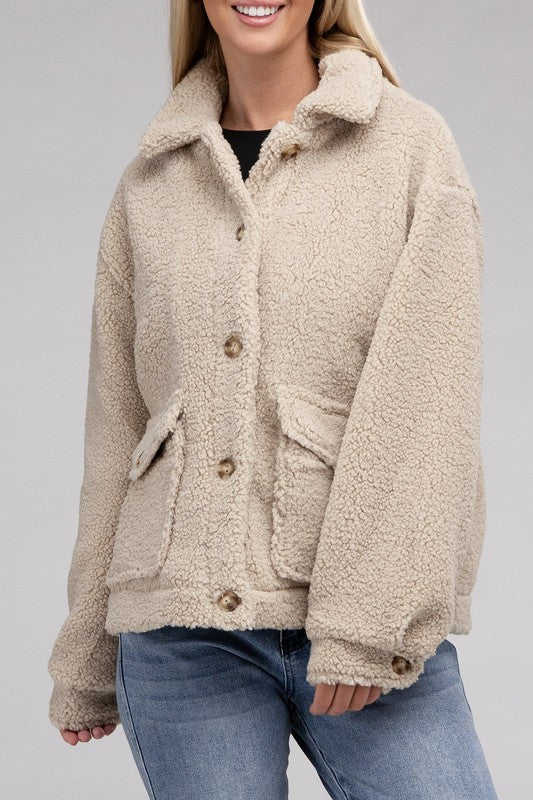 Cozy Sherpa Button-Front