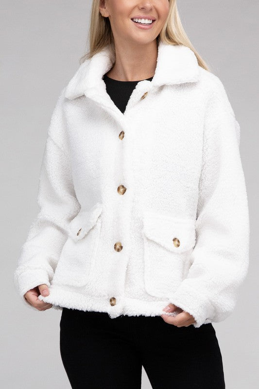 Cozy Sherpa Button-Front