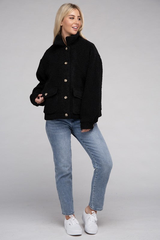 Cozy Sherpa Button-Front