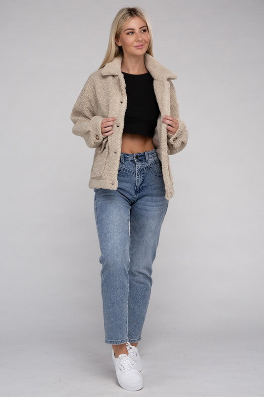 Cozy Sherpa Button-Front