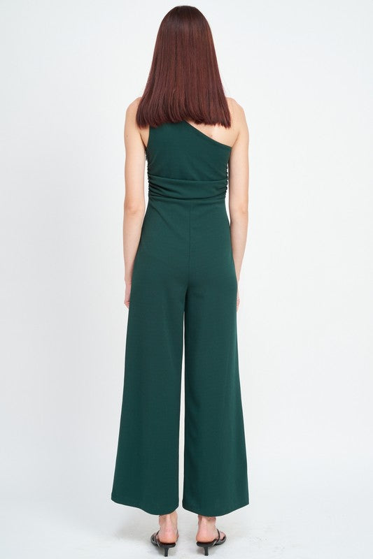 Wide Leg One Shoulder Jumpsuit